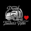 Imagnt Studio Proud Trucker's Wife Decal, Bumper Sticker (8 x