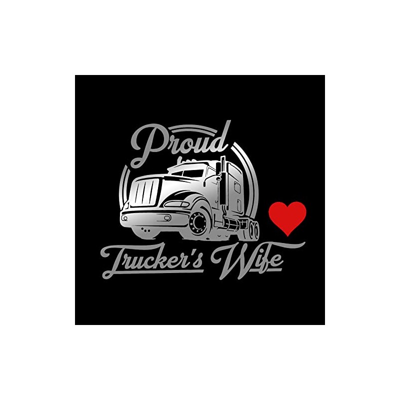 Imagnt Studio Proud Trucker's Wife Decal, Bumper Sticker (8 x