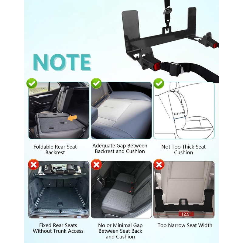 Car Seat Latch Anchor Child Safety Seat Tether Kit Steel