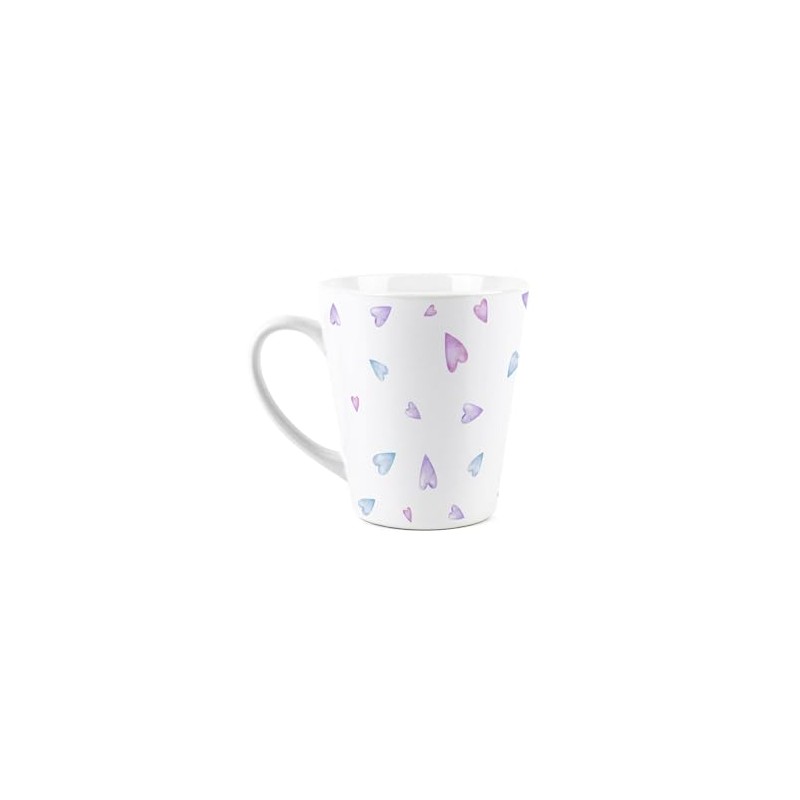 Blue & Pink Hearts Mugs Set - Love Themed Gifts