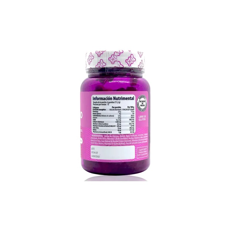 Colgeno Biotina 60 Gomitas Belabear Vitamina A C D Fresa