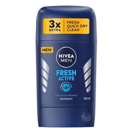 Nivea Men Stick Fresh Active 48h Extra Gentle Clean Skin Feel Protection Effective Formula Provides A Softer Texture Long Lasting Freshness, 50 ml, Pack of 2