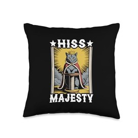 Cat Hiss Majesty Cat Scratching Post Tree Cat Throw Pillow