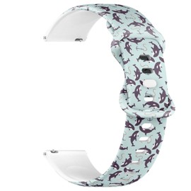 THAZEE Compatible with Ticwatch Pro 3 Ultra GPS/Pro 3 GPS/Pro 4G LTE / E2 / S2, 22mm Replacement Sport Watch Band (Killer Whale Grunge Vintage 2) Silicone Soft Strap Bracelet