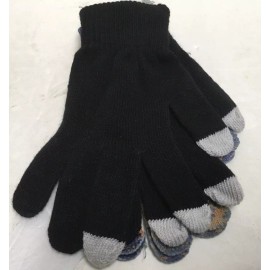 LAILA ROWE Multi Color Touch Gloves "one-size 2 Pairs" 1 Black 1 Multi colors