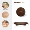 Round Decorative Tray Wood Bathroom Counter Organizer Farmhouse Kitchen Decor