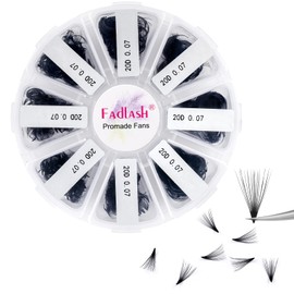 FADLASH Russian Prefabricated 20D 0.07 C Curl 9-16 mm Mixed Eyelash Extensions Promade Russian Fan Eyelashes Prefabricated Eyelash Extension for Beauty (20D-0.07-C-MIX(9-16)