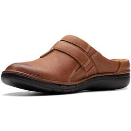 Clarks Women's Un Loop Ease Clog, Dark Tan Leather