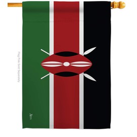 Kenya House Flag Regional Nationality Nation International World Country Particular Area Small Decorative Gift Yard Banner Double-Sided Made In USA 28 X 40
