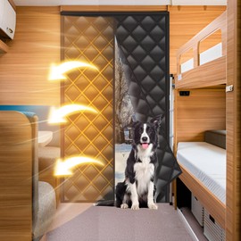 Hifor RV Thermal Door Curtain, RV Door Insulation Cover, Magnetic Thermal Insulated Door Curtain, Size 33" x 80", Thermal RV Door Covers for Inside Camper