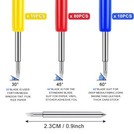 100 Pcs Replacement Blades Compatible with Explore Air 2/Air 3 /Maker/Maker 3/4 Cutting Machines - includ 10PCS Fine-Point Blades, 80PCS Standard Blaeds and 10PCS Deep Cutting Blades