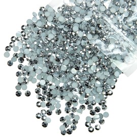 qiipii 5300PCS 3mm Silver Resin Rhinestones for Crafting Flatback Mine Silver Stones Bulk SS10 Non-Hotfix Diamonds Crystals Gems Charms for Nails Face Eyes Makeup Mugs Tumblers Bottles Cups DIY Crafts