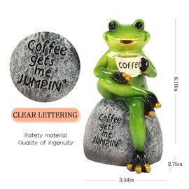 Raeasily Estatuas de resina decorativas de rana, 1 juego de decoraciones para jardín al aire última intervensión, divertida decoración de interiores, mesa creativa de 6 pulgadas, accesorios encantadores para el hogar