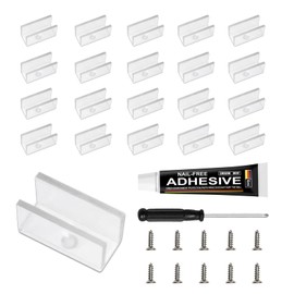 MOLIONS Neon Rope Light Mounting Brackets, Clear Fixing Clips with Screws and Nail-Free Glue, for 8x16mm RGB+IC WiFi LED Rope Light, Neon Signs DIY(20Clips, 20Screws)