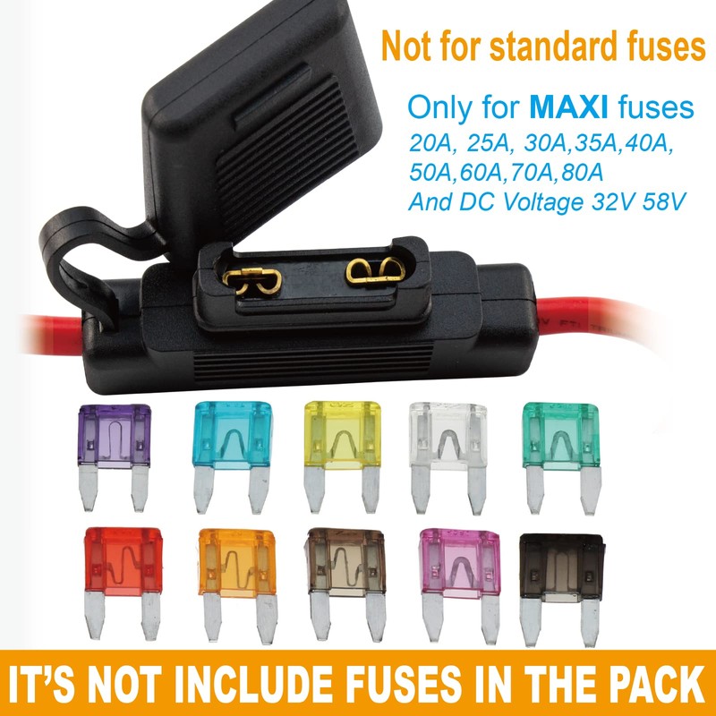VANSIHO In-line 8 Gauge AWG Waterproof Fuse Holder (1, guage)