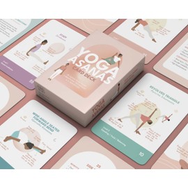 Holistic Atelier Yoga Asanas Card Deck with 70 Cards with Yoga Poses, Sequences and Breathing Techniques. With Benefits and Teaching Cues per Pose. For Yoga Teachers or Practitioners.