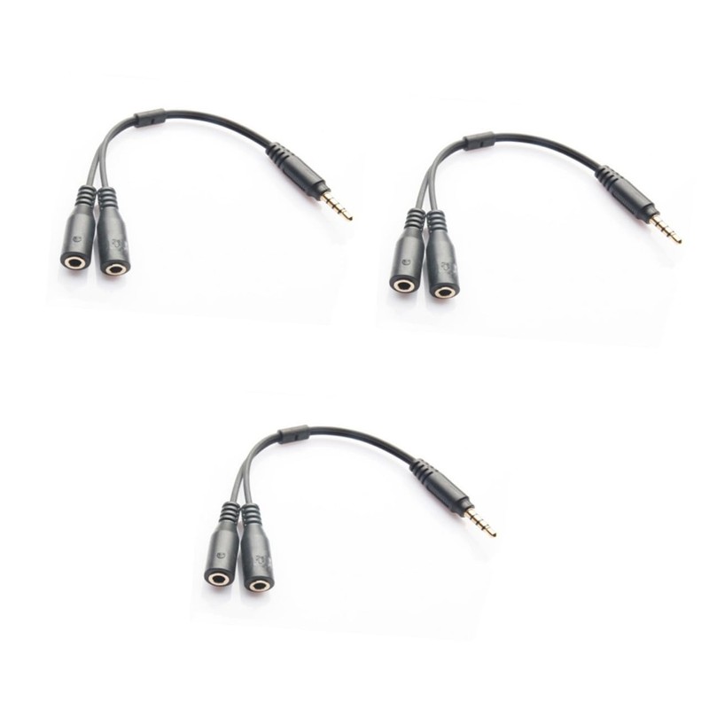jojofuny 3pcs Headset Adapter Splitter for Headphone and Microphone Position