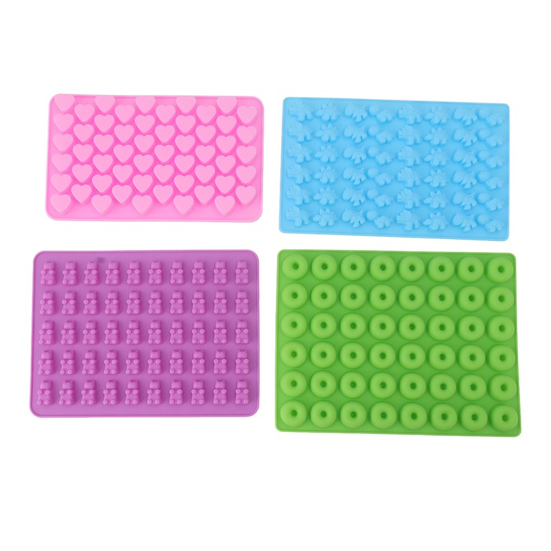 10pcs Silicone Candy Mold Mini Dinosaur Bear Heart Donut Shape