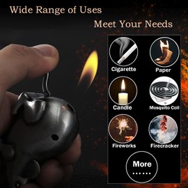 Torch Lighter, Creative Inflatable Butane Lighter, Cool Portable Lighters, Adjustable Soft Flame Lighter, Refillable Butane Lighter for Outdoor Indoor Men Boyfriends Gifts(Without Butane)-Silver