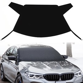 Gseigvee 1 PC Car Rear Windshield Ice Snow Cover, 65" x 43" 600D Oxford Cloth Waterproof Sun Protection Heat Insulation Cover, All-Weather Dustproof Privacy Protection, Universal for Cars (Black)