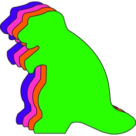 3” Dinosaur Assorted Color Creative Cut-Outs, 31 Cut-Outs in a Pack for Dinosaur Activities and Themed Events, Learning Games Classroom Kids’ School Craft Projects