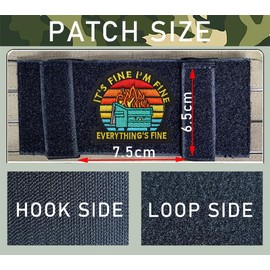 2 Stück "It's Fine I'm Fine", Lustig Patches Taktische Abzeichen Bestickt,Stickerei Emblem Hook and Loop Applikationen Kleidung,Uniformen, Rucksack,Mützen,Jeans,Jacken,Hosen,DIY-Zubehör.