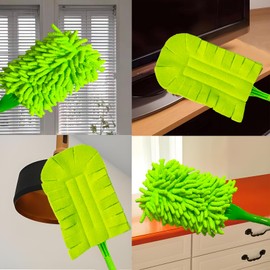 4Pack Reusable Duster Compatible with Swiffer (Handle is Not Included) Microfiber 360 Heavy Duty Dusters Refills Washable Duster Pads for Cleaning Ceiling Fan Window
