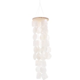 Abaodam Wind Chimes for Outside - White Capiz Shell Wind Chimes Capiz Sea Shells Bell Indoor Home Decor Outdoor Garden Patio Memorial Present Sympathy Memory Loss of a Loved One