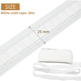 Curtain Tape Ruffle Tape 30 m Curtain Row Tape Crimping Curtain Tape Universal Tape Curtain Heading Tape Curtains Pleated Tape for Window Curtain, Door Curtain and Shower Curtain White