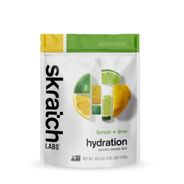 Skratch Labs Hydration Drink Mix- Lemon Lime- 60 Servings- Electrolyte Powder for Exercise, Endurance and Performance- Essential Electrolytes for Energy and Rapid Recovery- Non-GMO, Vegan, Gluten Free