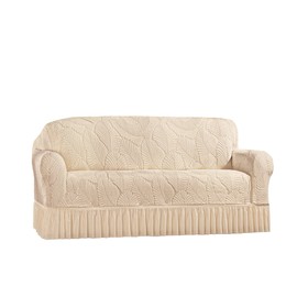 Collections Etc Textured Leaf Design Ruffled Skirt Slipcover