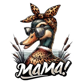 Duck Mama Vinyl Waterproof Sticker, 5x5 Inches Funny Meme Stickers, Mom Life Decals for Car Truck Van Bumper Window Laptop Tumblers Women