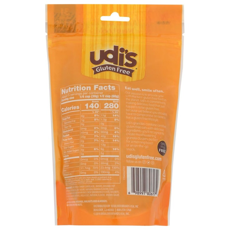 Udis Gluten Free Original Granola, 12 Ounce -- 6 per