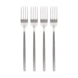 Argon Tableware Stainless Steel Dinner Forks - 19.5cm - Silver - 4x Dining Forks High Polished Metal Fork 4-Piece Table Fork Cutlery Set