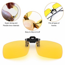 2 PCS Anti Glare Night Driving Glasses Night Driving Glasses for Men HD Headlight Glasses for Driving Clip-on Lenses Effectively Reduce Glare Dedicated for Driving,Suitable for Both Men and Women