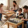 SAIHE 5-in-1 Magnetic Wooden Board Game Set, Premium Beech Wood