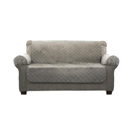 Zenna Home, Grey Protector: Waterproof Plush Loveseat Furniture Cover (EFCPLNSGY)