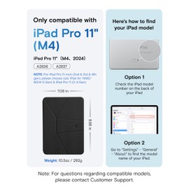 MOFT MOFT Dynamic Folio Case for iPad Pro 11 Inch 2024 5th Gen(M4), Silm Magnetic Stand Case with 20+ Viewing Angles, Auto Wake/Sleep, Ultra Thin, Jet Black