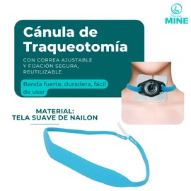 SEVEN MINE Correa para Traqueostomía Ajustable | Soporte para Cánula con Cierre de Gancho y Bucle | Talla Única Reutilizable para Postoperatorio, Enfermería y Cuidado Respiratorio