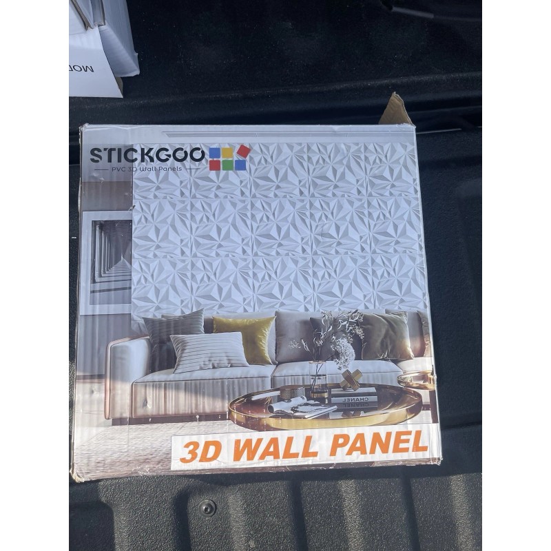 Stickgoo 3D Wall Panels Champaign Gold Diamond Design 12x12 33pc