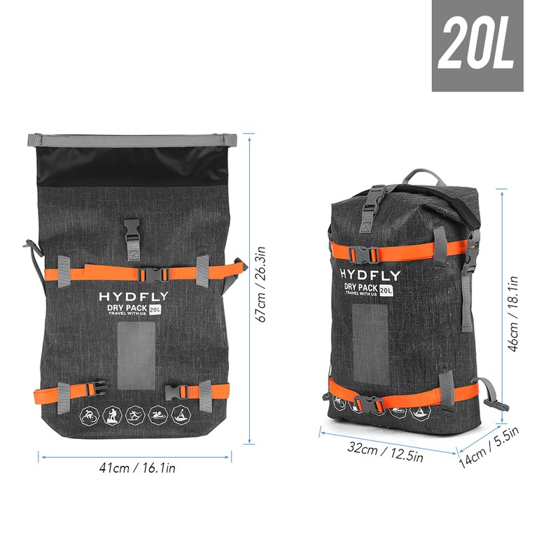 Outdoor Waterproof Dry Bag River Trekking Floating Roll-top Backpack Drifting