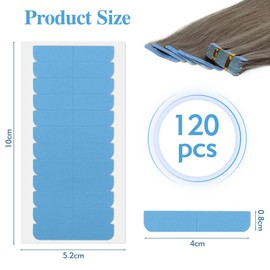 120 Pcs Hair Extension Tapes, Invisible Double-sided Tape Hair Extensions, Breathable and Waterproof Tape in Hair Extensions, Wig Special Wig Tape, Hair Tape 4×0.8cm (Blue)