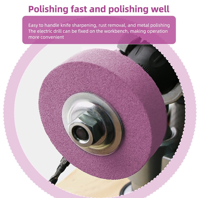 BEROZA Grinding Wheel Adapter and Sharpening Stone for Drill, Metal