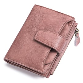 Sendefn Women's Small Purse, Genuine Leather, with 14 RFID Blocking Card Slots, with Coin Pocket, Classic
