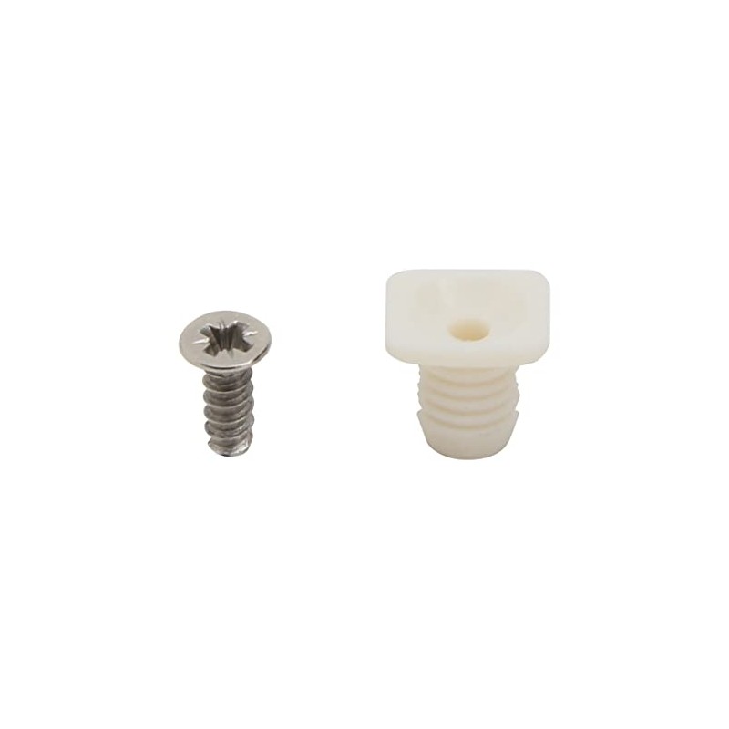 Silverline 8mm Plastic Hinge Dowel Inserts with Screws, 50 Pcs