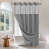 PILOTSHARK No Hook Waffle Weave Shower Curtain Set with Snap-in