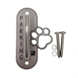 Dog Leash Hitch Parking Hook Heavy Duty Wall-Mount Stainless Steel Dog Tie Out - Leash Holder for Wall - Mounting Hardware Kit Included (3” x 5”)