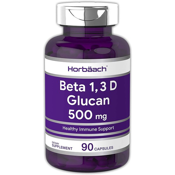 Beta Glucan 1 3D 500 mg | 90 Capsules | Beta 1,3, 1,6 D Glucan | Non-GMO, Gluten Free Supplement | by Horbaach