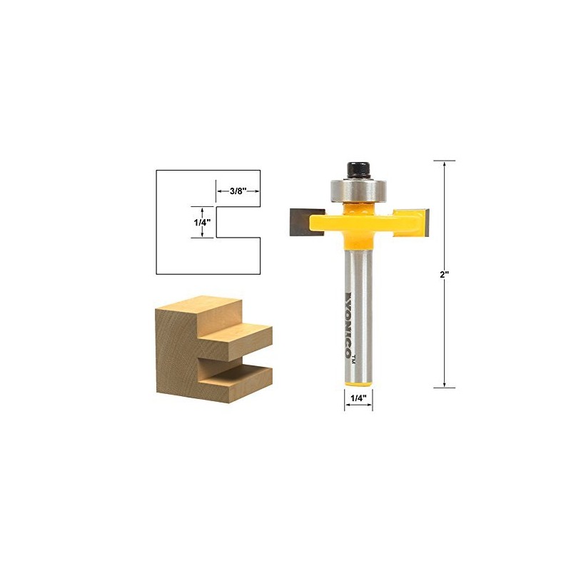 YONICO Slot Cutter Router Bit 1/4-Inch Height X 3/8-Inch Depth