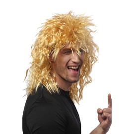 WIG ME UP - 90683-ZA35 Women's Men's Carnival Kinks Wild Curls Shaggy Proll Mullet Lion Mane Light Blonde Golden Blonde Blonde